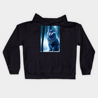 Luxurious British Shorthair in the Snowy Forest Kids Hoodie